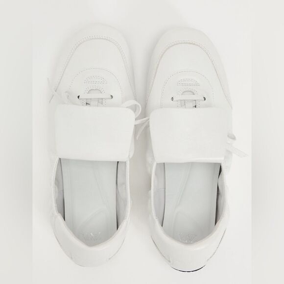 ZARA LACE-UP LOW HEEL LEATHER SHOES - Picture 2 of 16